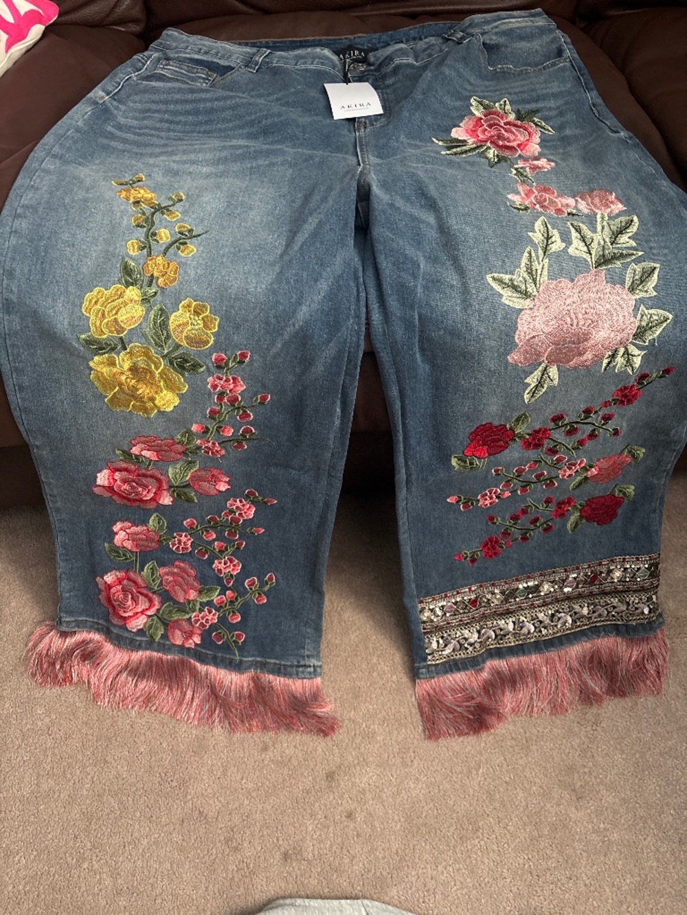 AKIRA FLORAL FOR DAYS STRAIGHT LEG DENIM Size 2X2X